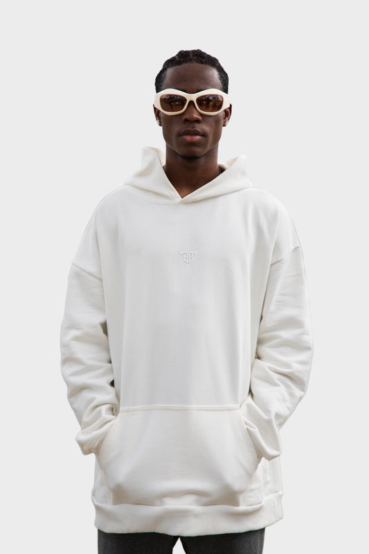 Hoodie Classic Cream Estampado Blanco